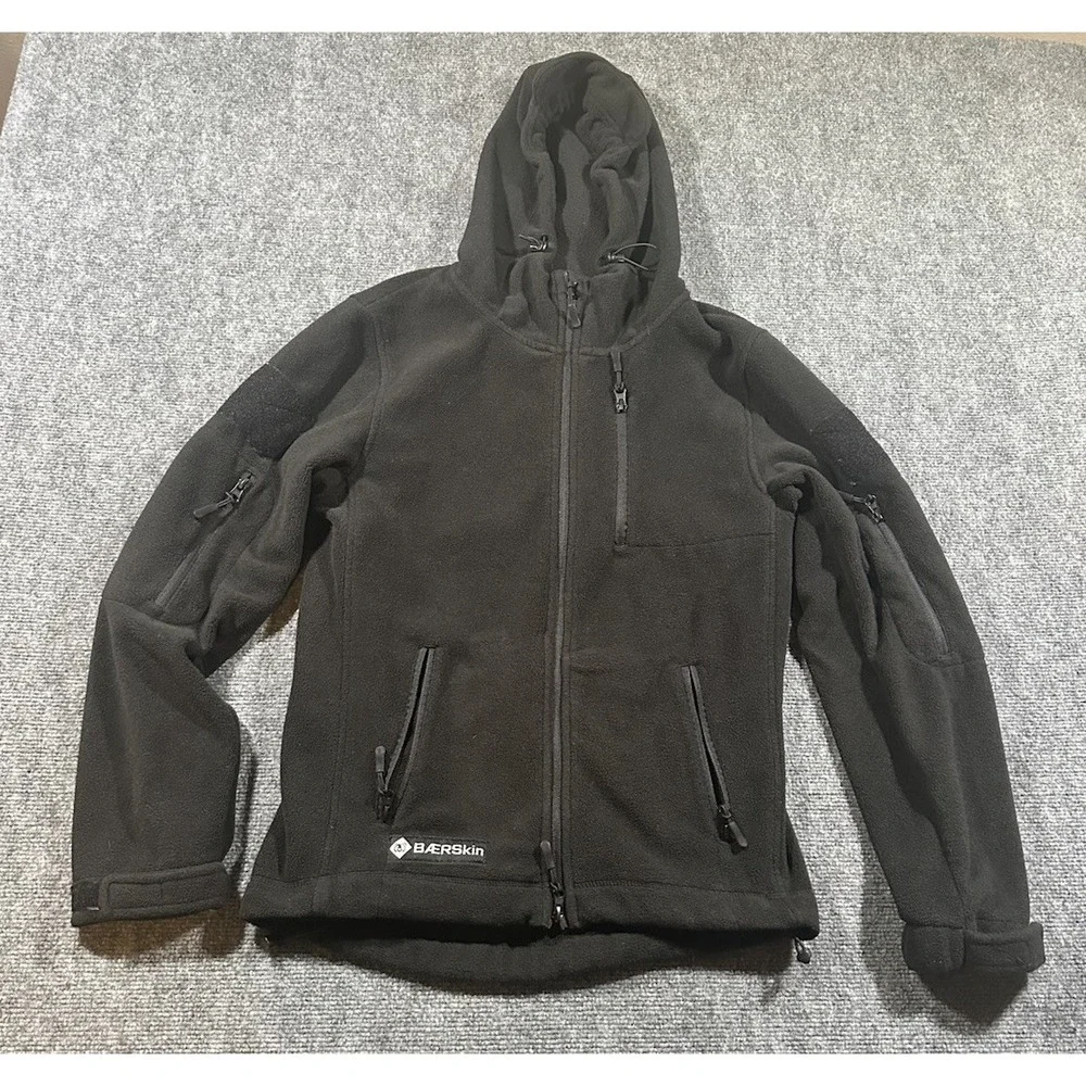 Baerskin Tactical Men's Small Black Fleece Full Zip Hooded Jacket